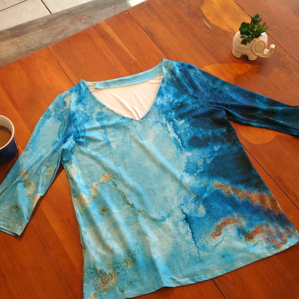 Large aqua shirt